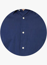 Navy Blue Textured Slim Fit Formal Shirt